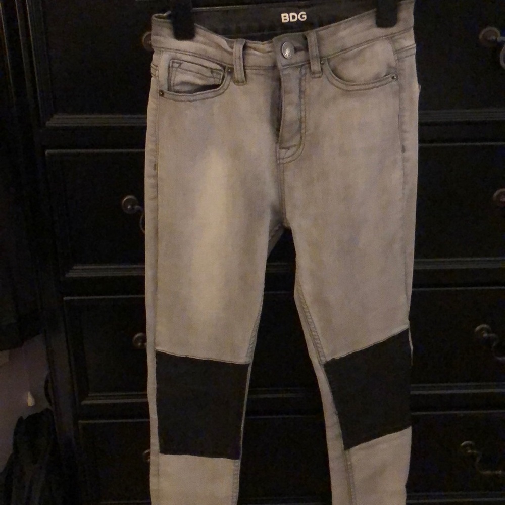 Gray Patched Jeans